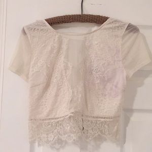 Beautiful white lace top Express